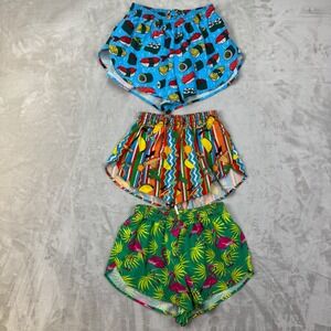 BOA Running Shorts Mens Medium Multicolor Novelty Print Sushi Taco Flamingo 3pk